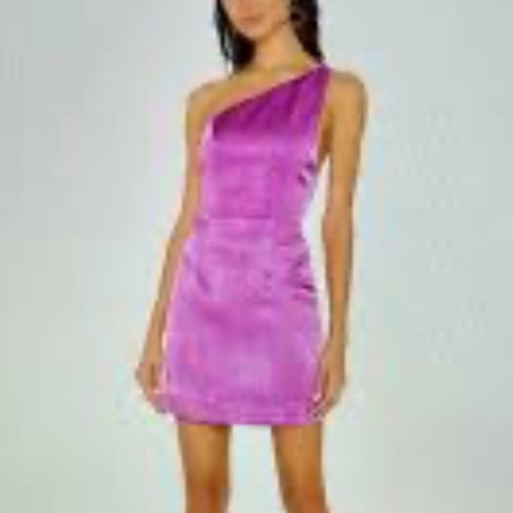 h:ours Rylan Mini Dress Hot Fuchsia - Picture 2 of 8